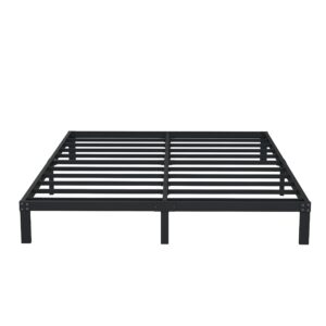 DiaOutro 9 Inch King Bed Frame Heavy Duty Low Profile Metal Platform No Box Spring Needed Mattress Foundation, Easy to Assembly, Noise Free, Black