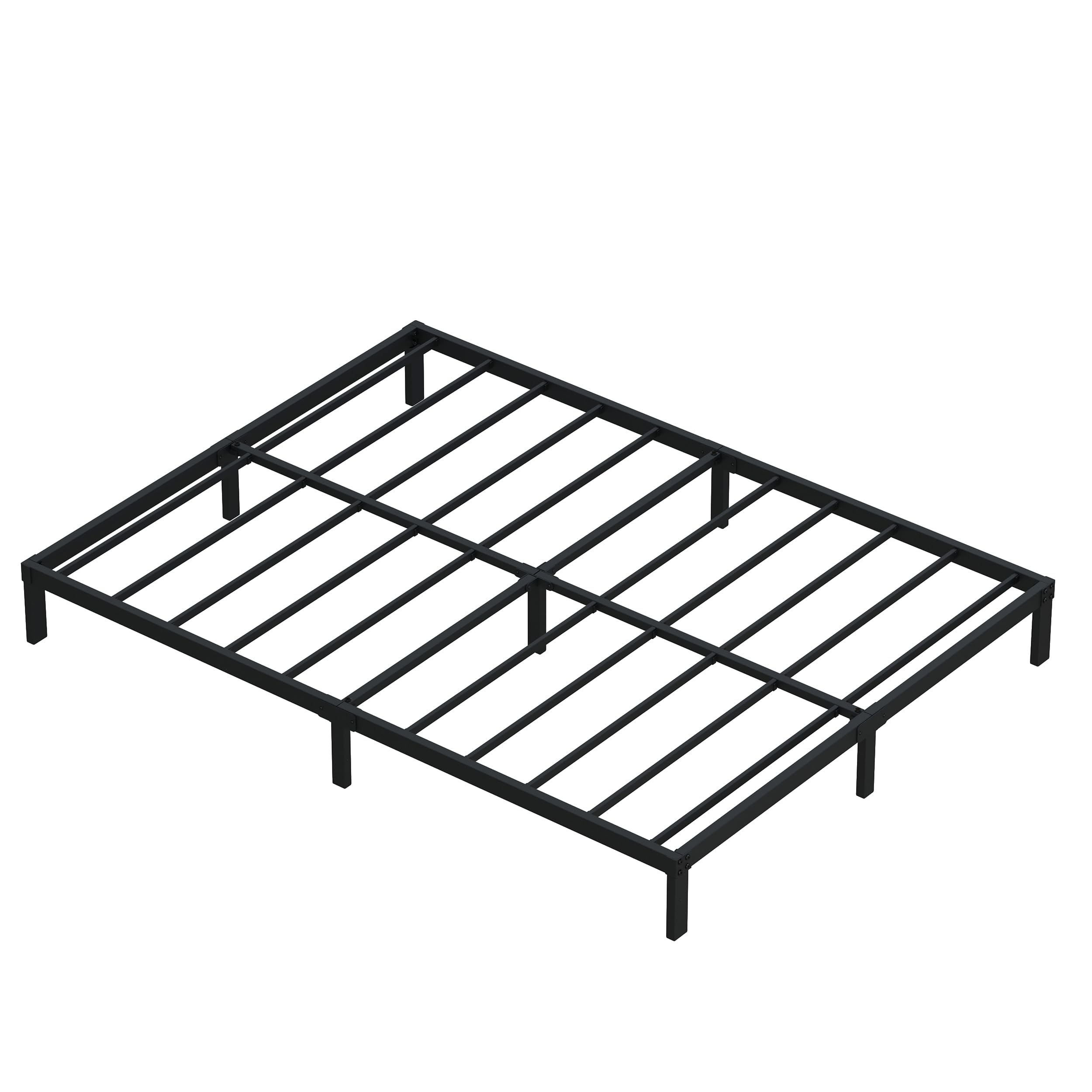 DiaOutro 9 Inch King Bed Frame Heavy Duty Low Profile Metal Platform No Box Spring Needed Mattress Foundation, Easy to Assembly, Noise Free, Black