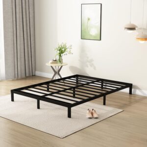 DiaOutro 9 Inch King Bed Frame Heavy Duty Low Profile Metal Platform No Box Spring Needed Mattress Foundation, Easy to Assembly, Noise Free, Black