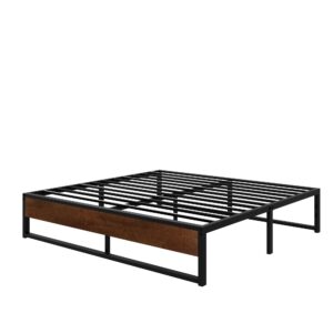 Allewie King Size 14 Inch Metal Platform Bed Frame, Mattress Foundation with Metal Slats Support, No Box Spring Needed, Easy Assembly, Black