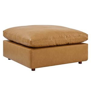 Modway Commix Modular Sofa, Reclining Sectional, Tan Vegan Leather