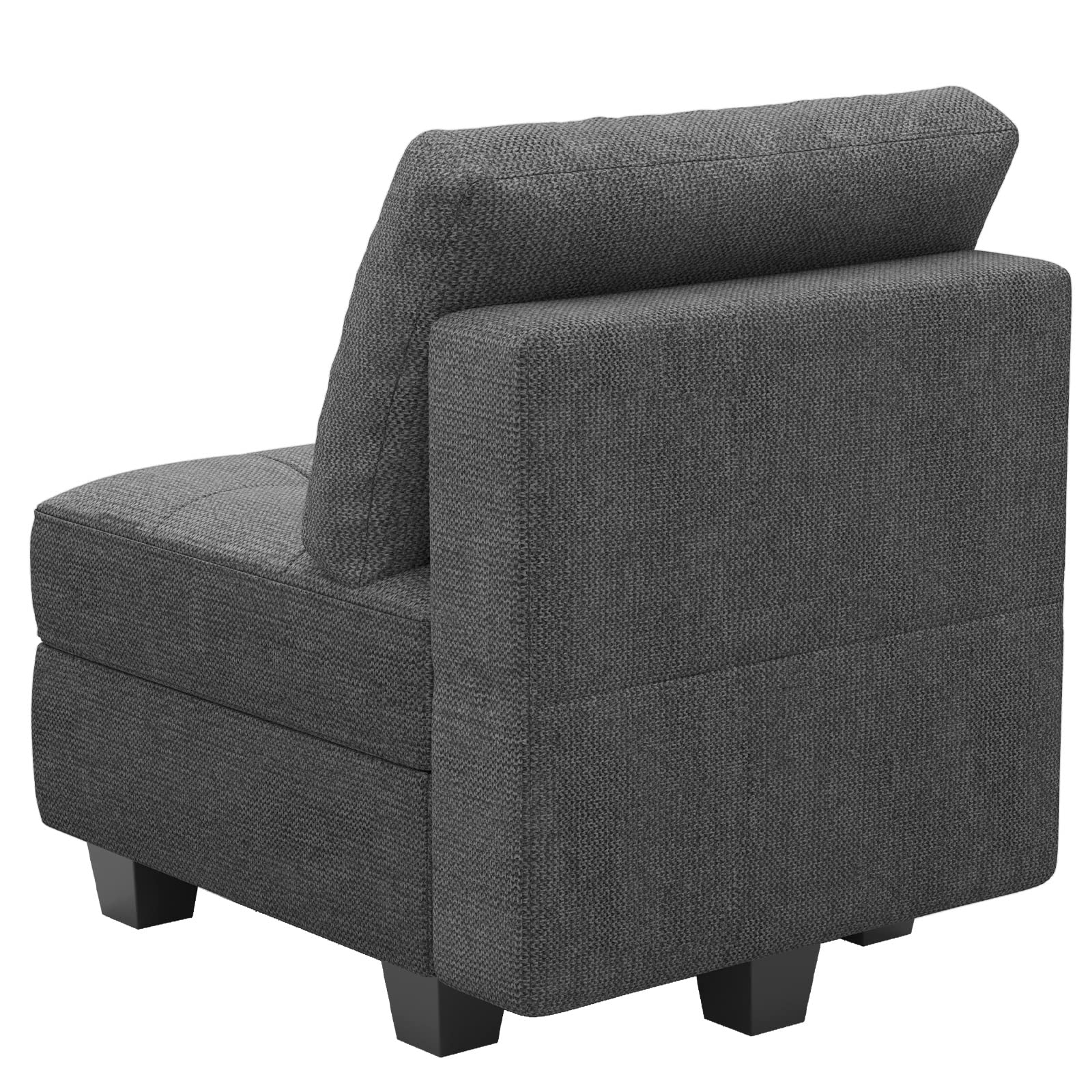 Belffin Middle Module Seat for Modular Sofa Sectional Couch with Storage Accent Armless Sofa Chair Modern Fabric Dark Grey