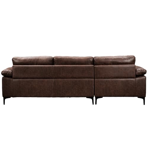 XIZZI Convertible Sectional Sofa Couch L Shaped Sofa 3-Seat Couch with Reversible Chaise for Living Room,L Shaped 97 inches Dark Brown