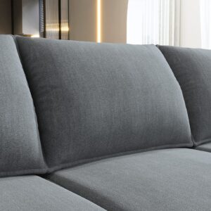 HONBAY Modular Sectional Sofa with Storage Reversible Sectional Modular Sofa Couch with Ottomans U Shaped Sectional Couch for Living Room, Bluish Grey