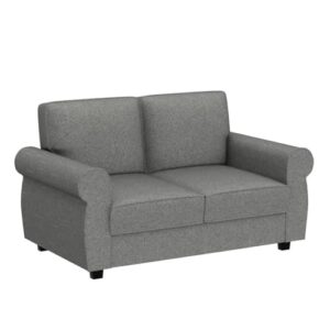 56” Loveseat Sofa, Small Love Seat Couch for Small Space, Living Room, Bedroom, Office, Dorm Modern Linen 2 Seater Couch (Dark Gray)