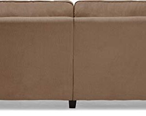 Serta Palisades 78" Track Arm Sofa, Easy Care Polyester, Soft Pillow Back, Pocket Coil Seat Cushions, Removable Covers, Loveseat or Couch for Small Spaces, Living Rooms or Bedrooms, Tan