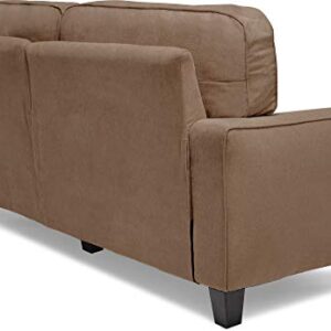 Serta Palisades 78" Track Arm Sofa, Easy Care Polyester, Soft Pillow Back, Pocket Coil Seat Cushions, Removable Covers, Loveseat or Couch for Small Spaces, Living Rooms or Bedrooms, Tan