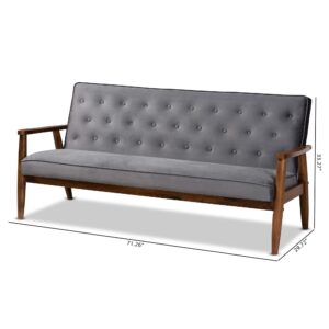 Baxton Studio Sofas, One Size, Grey/Brown