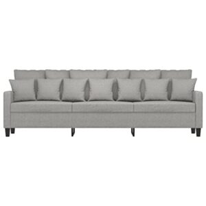 vidaXL 3-Seater Sofa: Modern Design, Durable Fabric, Breathable and Comfortable with Plywood and Metal Frame in Light Gray