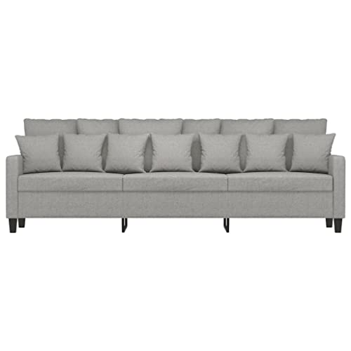 vidaXL 3-Seater Sofa: Modern Design, Durable Fabric, Breathable and Comfortable with Plywood and Metal Frame in Light Gray