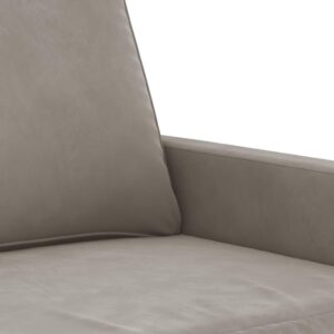 vidaXL Stylish 2-Seater Sofa in Light Gray - Comfortable Velvet Upholstery with Durable Metal and Plywood Frame - 55.1" Seat Width