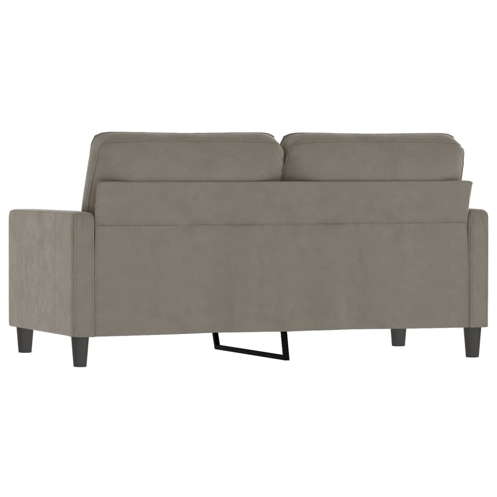 vidaXL Stylish 2-Seater Sofa in Light Gray - Comfortable Velvet Upholstery with Durable Metal and Plywood Frame - 55.1" Seat Width