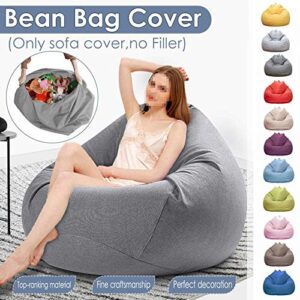 WXFN Lazy Lounger Sofa Cover Living Room Game Armchair for Home Or Garden, Without Filler, with Handle Can Be Lifted Easily,Dark Gray,XL