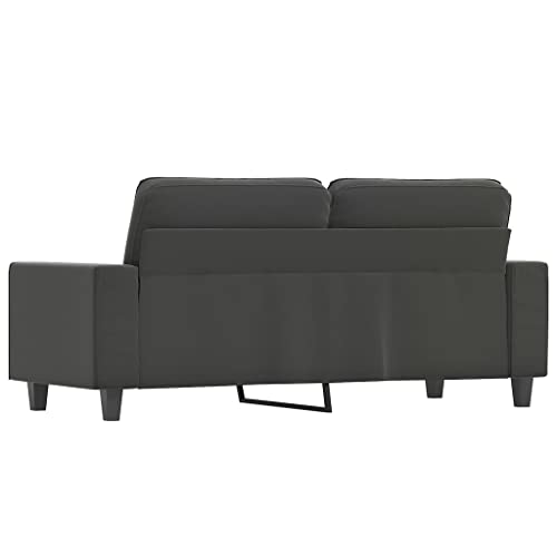 Matalde 2-Seater Sofa Dark Gray 55.1" Microfiber Fabric, Weight-52.69 lbs