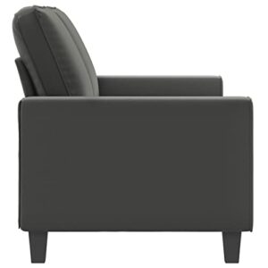 Matalde 2-Seater Sofa Dark Gray 55.1" Microfiber Fabric, Weight-52.69 lbs