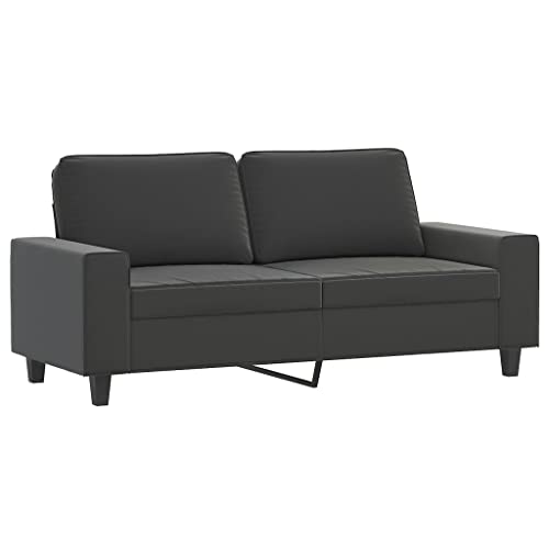 Matalde 2-Seater Sofa Dark Gray 55.1" Microfiber Fabric, Weight-52.69 lbs