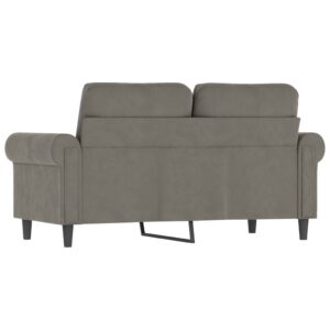 FAMIROSA 2-Seater Sofa Light Gray 47.2" Velvet (Weight: 51.81 lbs)