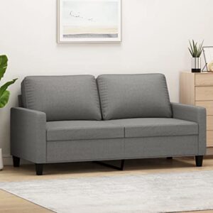 cumyzo 2-seater sofa dark gray 55.1" fabric gray 22kg/48.4ib