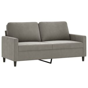 GOLINPEILO 2-Seater Sofa Light Gray 55.1" Velvet, 62.2" x 30.3" x 31.5", (Style B)