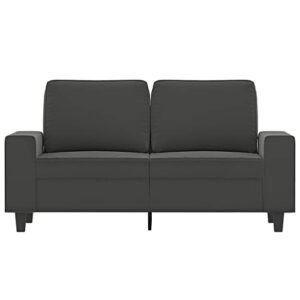 FAMIROSA 2-Seater Sofa Dark Gray 47.2" Microfiber Fabric (Weight: 48.5 lbs)(B)