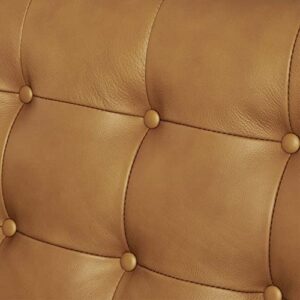 Modway Exalt Modern Style Tufted Vegan Leather Sofa in Tan Finish