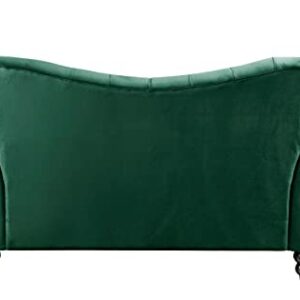 ICE ARMOR 2Pc Living Room Set Loveseat in Green Velvet Sofas