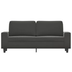 SKM 2-Seater Sofa Dark Gray 55.1" Microfiber Fabric (23.9 KG/52.58 LBS)