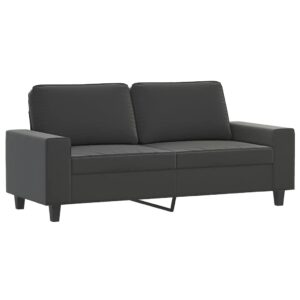 SKM 2-Seater Sofa Dark Gray 55.1" Microfiber Fabric (23.9 KG/52.58 LBS)