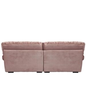 Sdorens 89" Cloud Sectional Couches, Loveseat Sofa Couch with 2 Pillows, Scrub Velvet Minimalist Sofa Couch, Modern Sofa for Living Room, Apartment, Bedroom, Office, Pink