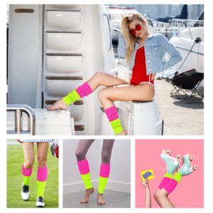 v28 Women Juniors 80s Eighty's Ribbed Leg Warmers for Party Sports(mixi)