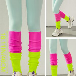 v28 Women Juniors 80s Eighty's Ribbed Leg Warmers for Party Sports(mixi)