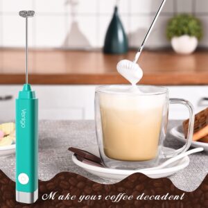 Venigo Handheld Milk Frother, Battery Operated Electric Foam Maker for Drink Mixer, Perfect for Bulletproof Coffee, Matcha, Cappuccino And Hot Chocolate (Green)