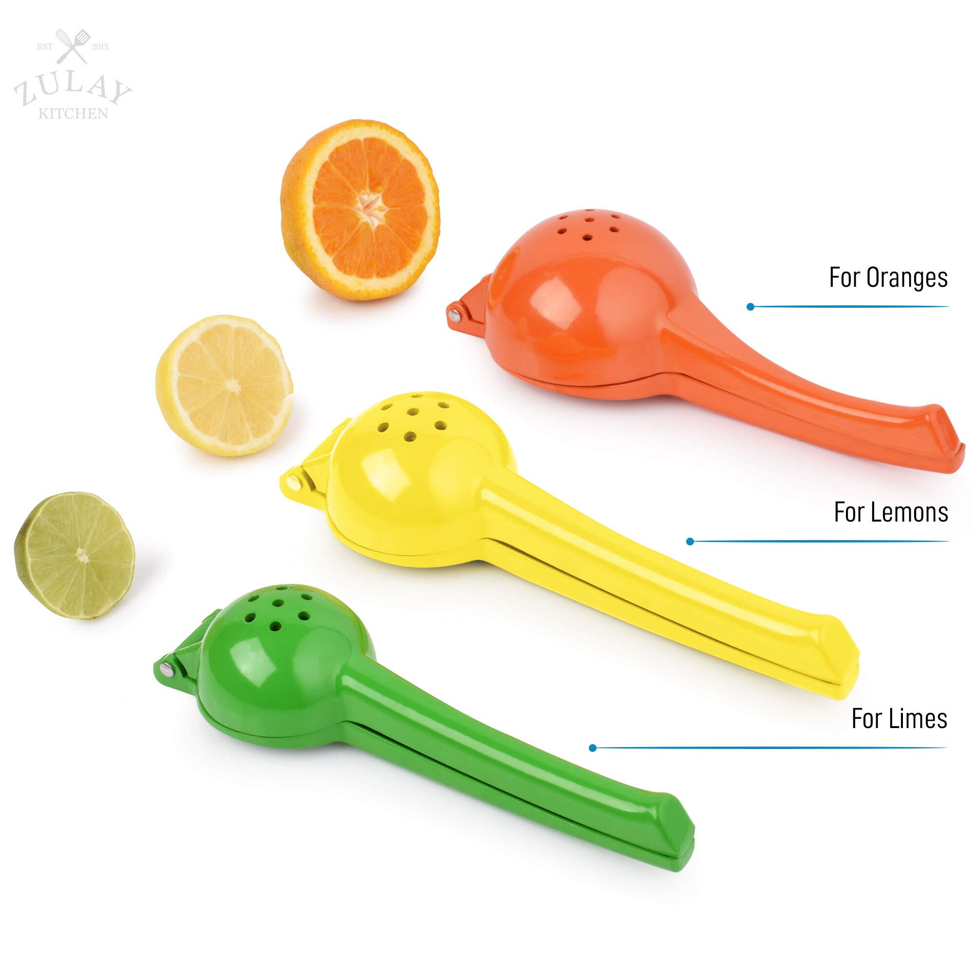 Zulay Premium Quality Metal Lemon Squeezer, Citrus Juicer, Manual Press for Extracting the Most Juice Possible - Black