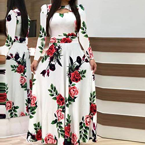 LKPJJFRG High Waist Smocked Flowy Tiered Mixi Dress Lightweight High Waist A line Dress Casual Flowy Shift Ruched Long Dress White