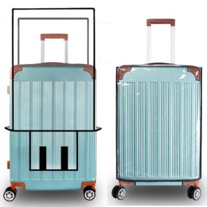 troyesko luggage cover pvc clear suitcase covers for luggage waterproof suitcase cover fits 24" wheeled suitcase,hard sided luggage