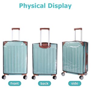 Troyesko Luggage Cover PVC Clear Suitcase Covers for Luggage Waterproof Suitcase Cover Fits 24" Wheeled Suitcase,hard sided luggage