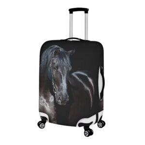 Allinterest Black Horse Print Baggage Cover Dust-proof Anti-Scratch Practical Washable Suitcase Protector Cover