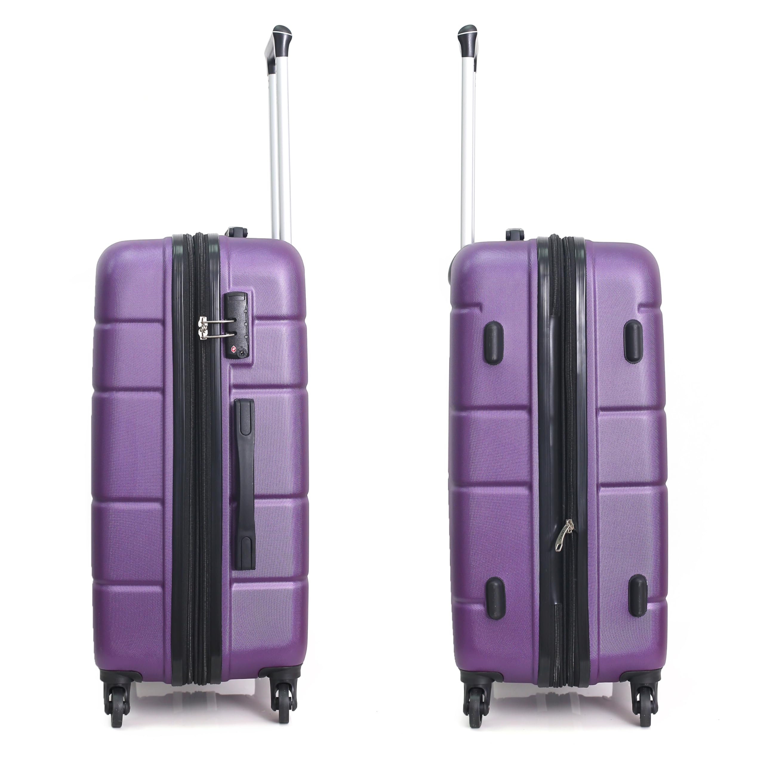 DUKAP RODEZ Hardside Luggage with Ergonomic Handles and TSA Lock | Spacious Traveling Suitcase, Travel Suitcase with Four Spinner Wheels and Studs | 20 Inch Carry On Luggage | Purple