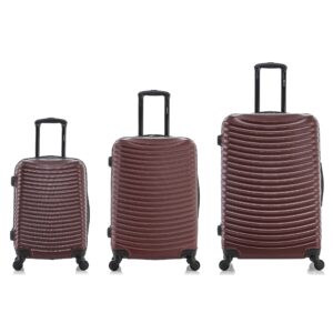 DUKAP ADLY Luggage with Spinner Wheels | Durable Lightweight Hardshell Suitcase,Travel Sets with Handle and Trolley | (20in, 24in, 28in) 3 Piece Luggage Set | Wine