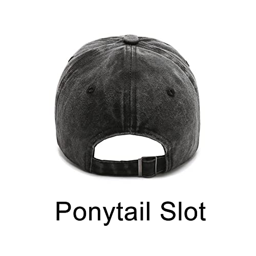 NPJY Vintage Washed Distressed Cotton Dad Hat Baseball Cap Adjustable Trucker Unisex Hats Black