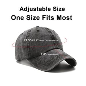 NPJY Vintage Washed Distressed Cotton Dad Hat Baseball Cap Adjustable Trucker Unisex Hats Black