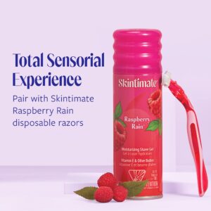 Skintimate Raspberry Rain Disposable Razors for Women, 12 Count Pink