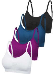 satinior 4 pieces bralette neck cami bra wireless tank top bra sports bra for women girls