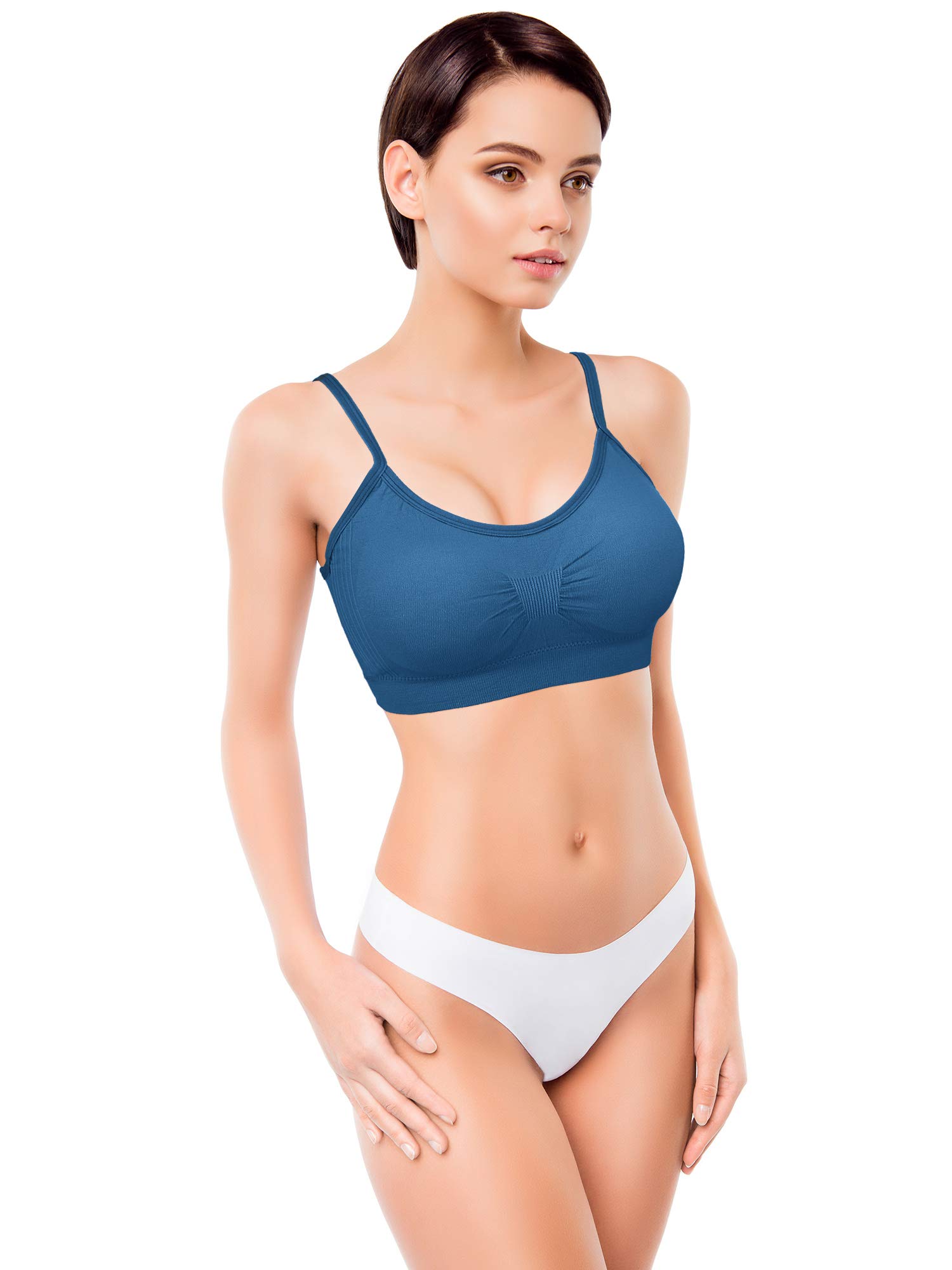 SATINIOR 4 Pieces Bralette Neck Cami Bra Wireless Tank Top Bra Sports Bra for Women Girls