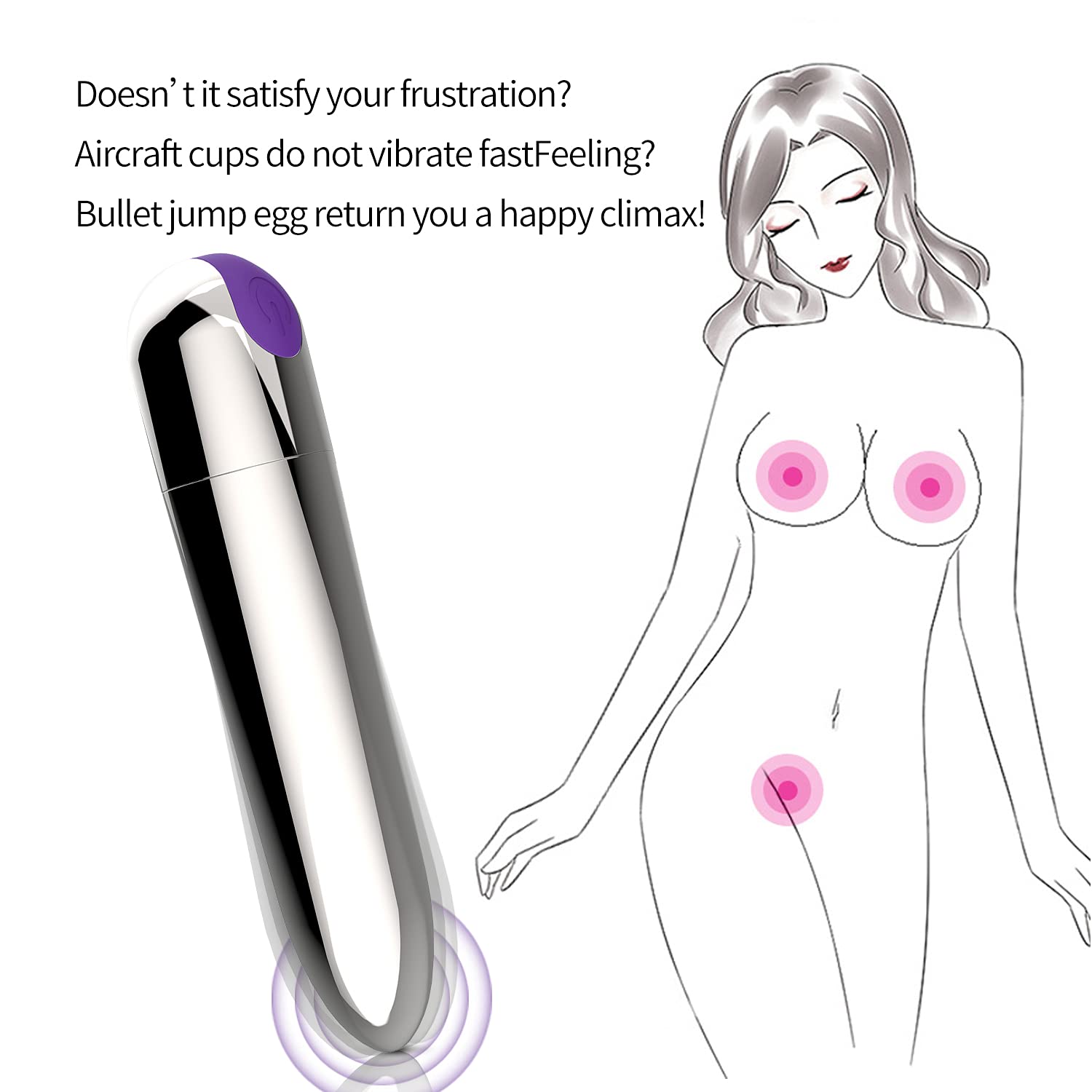 Clitoral Vibrator Sex Stimulator Toy for Women Pleasure, Nipple Clip Mini Anal Clit Bullet Vibrator with 10 Powerful Vibrations, Rechargeable Quiet Female Adult Toy Redeeming Love