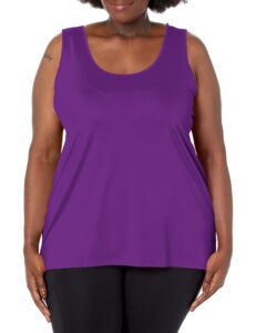 just my size womens cooldri performance scoopneck tank top shirt, plum dream, 16 us