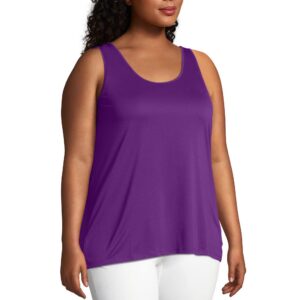 JUST MY SIZE womens Cooldri Performance Scoopneck Tank Top Shirt, Plum Dream, 16 US