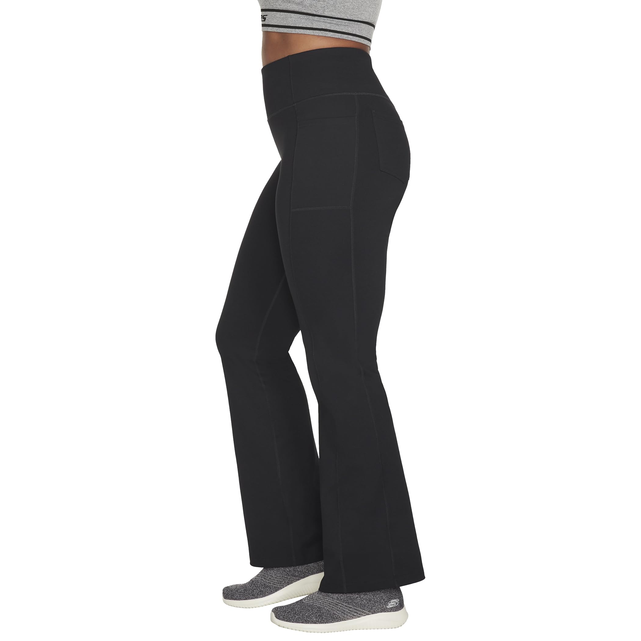 Skechers Women's Go Walk High Waisted Evolution Flare Pant, Bold Black, 3X-Large