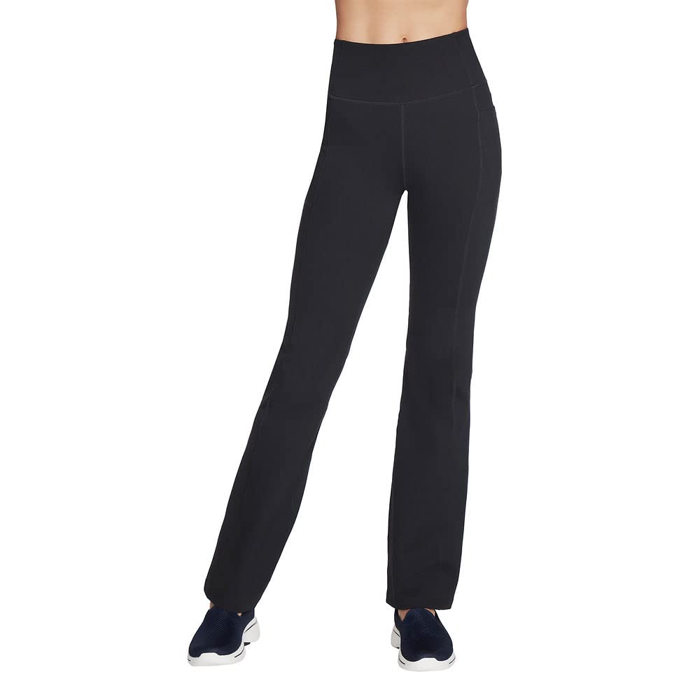 Skechers Women's Go Walk High Waisted Evolution Flare Pant, Bold Black, 3X-Large