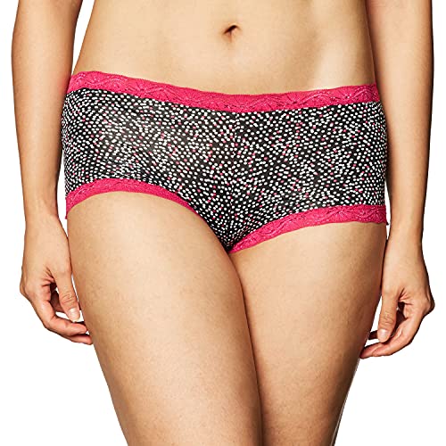 Maidenform womens Dream Cotton With Lace Boy Shorts Panties, Strawberry Dot Print/Wildstrawbe, XX-Large US